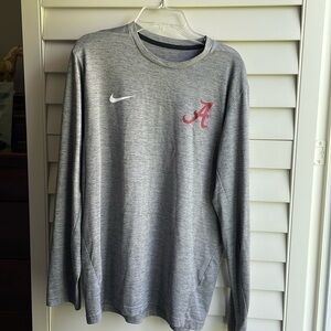 Nike Mens small dri fit t-shirt; gray with black stripe pattern, U of Al…